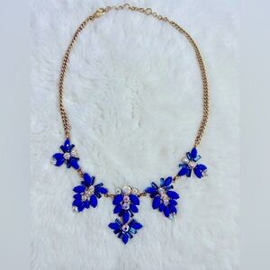 Jcrew Statement Necklace  ( Gold,  Blue iridescent crysta)